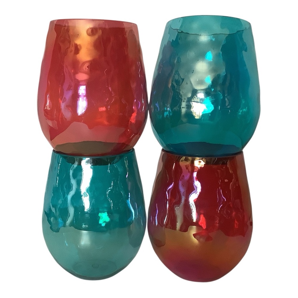 Greenbrier Set Of Four 19 fl oz Pebble Glass 4 1/4” Tall  Plastic Tumblers